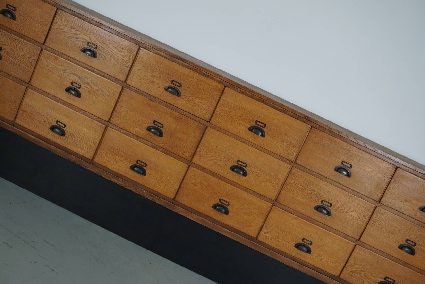 Large Vintage Dutch Oak Shop Cabinet / Sideboard, 1950s