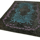 Handmade carved anatolian 1970s 187 cm x 288 cm brown rug