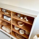 Large antique school wardrobe/bookshelf in solid pine – 1950