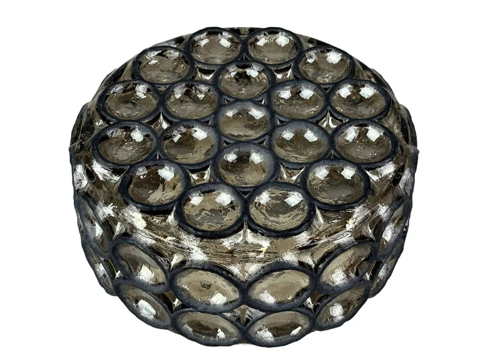 60s 70s ceiling lamp Glashütte Limburg Germany Plafoniere glass & metal
