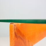 Gio Ponti Coffee Table for Isa Bergamo in oak with Round Cristal Top, 1957