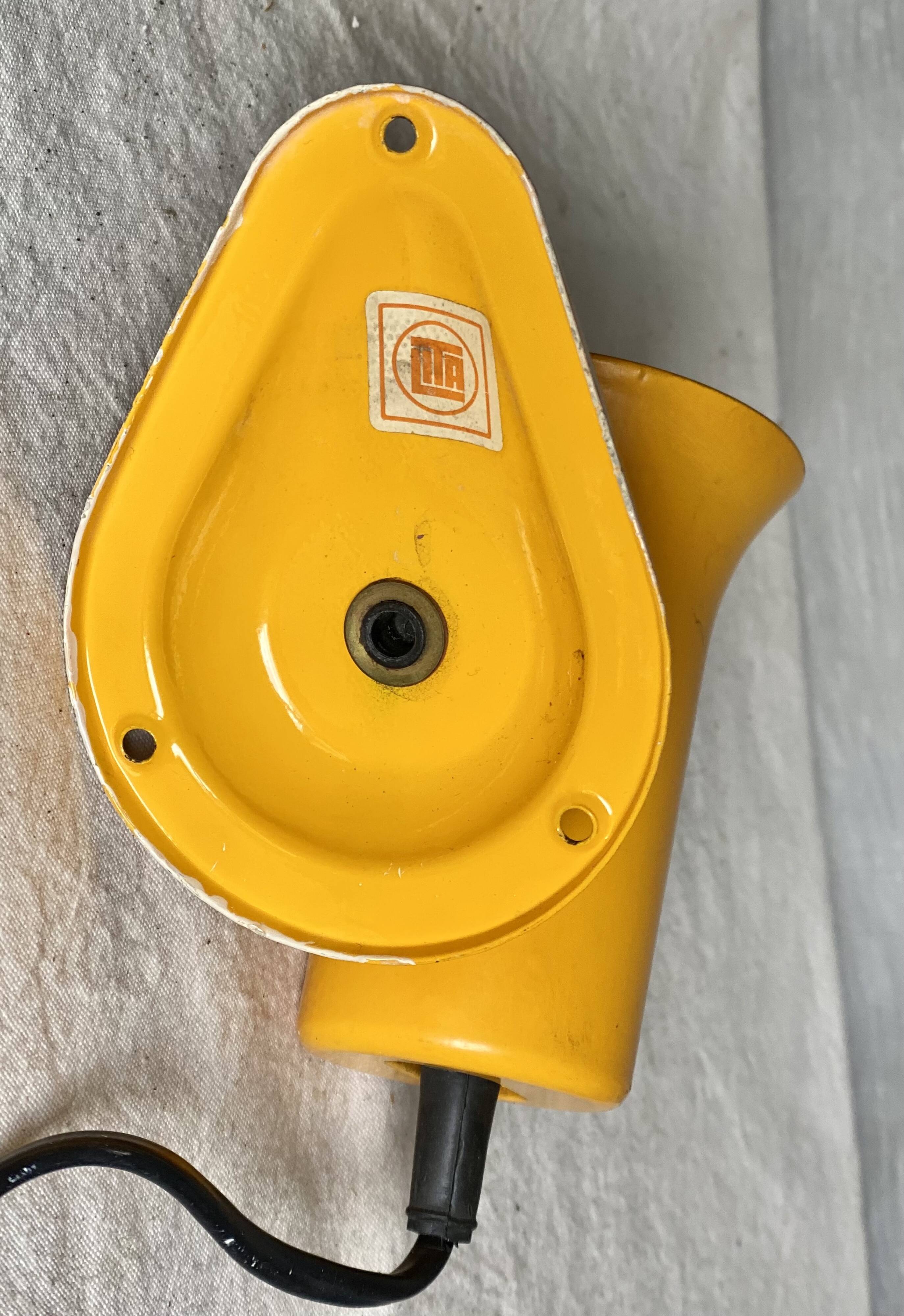 LITA wall lamp, adjustable, vintage 1960s, yellow lacquered metal spotlight