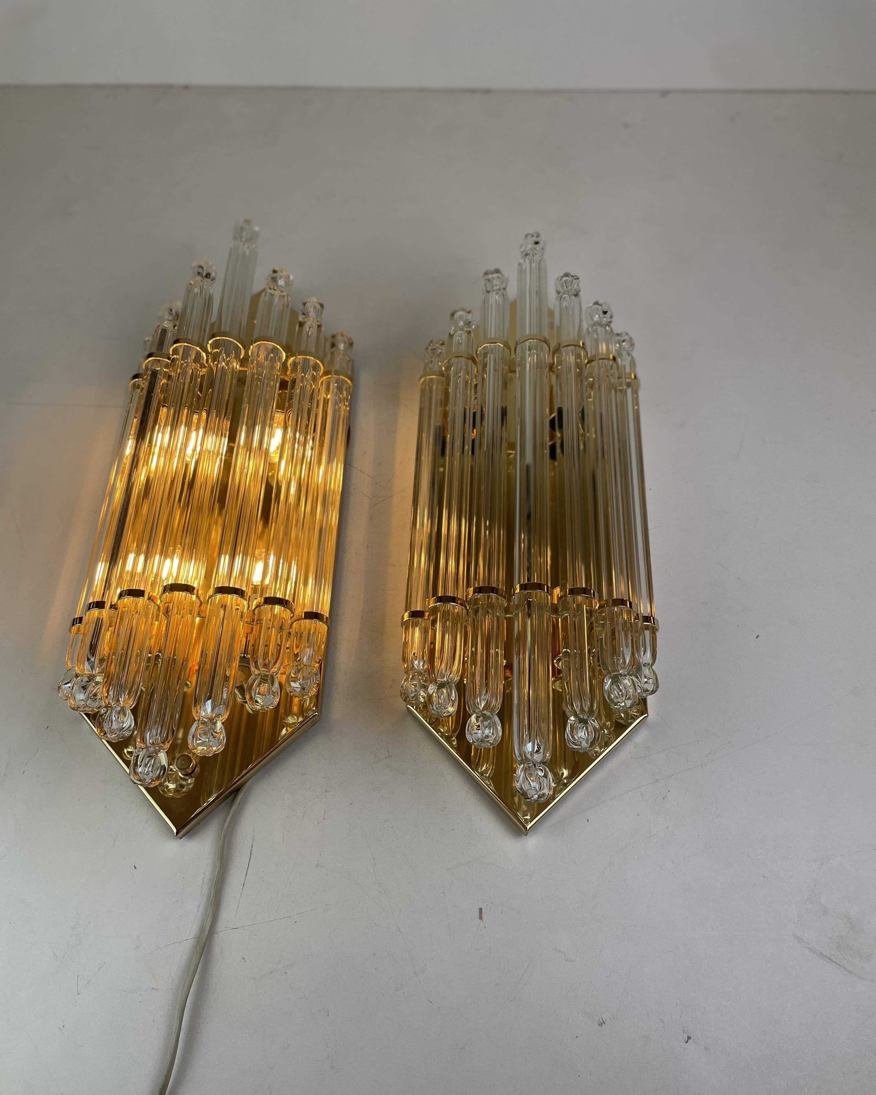 Pair of Hollywood Regency Sconces by Vadisa, 1980s