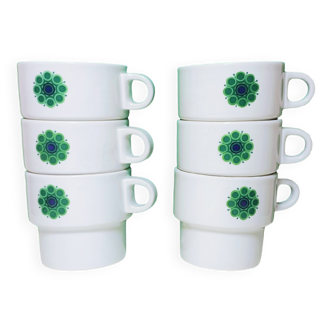 Iconic Thomas Rosenthal 6-Cup Set by Hans Roericht, Germany Bauhaus