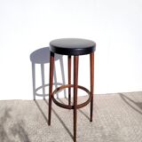 High wood stool & black imitation