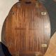 Folding coffee table type Butler marine boat wood and brass mahogany