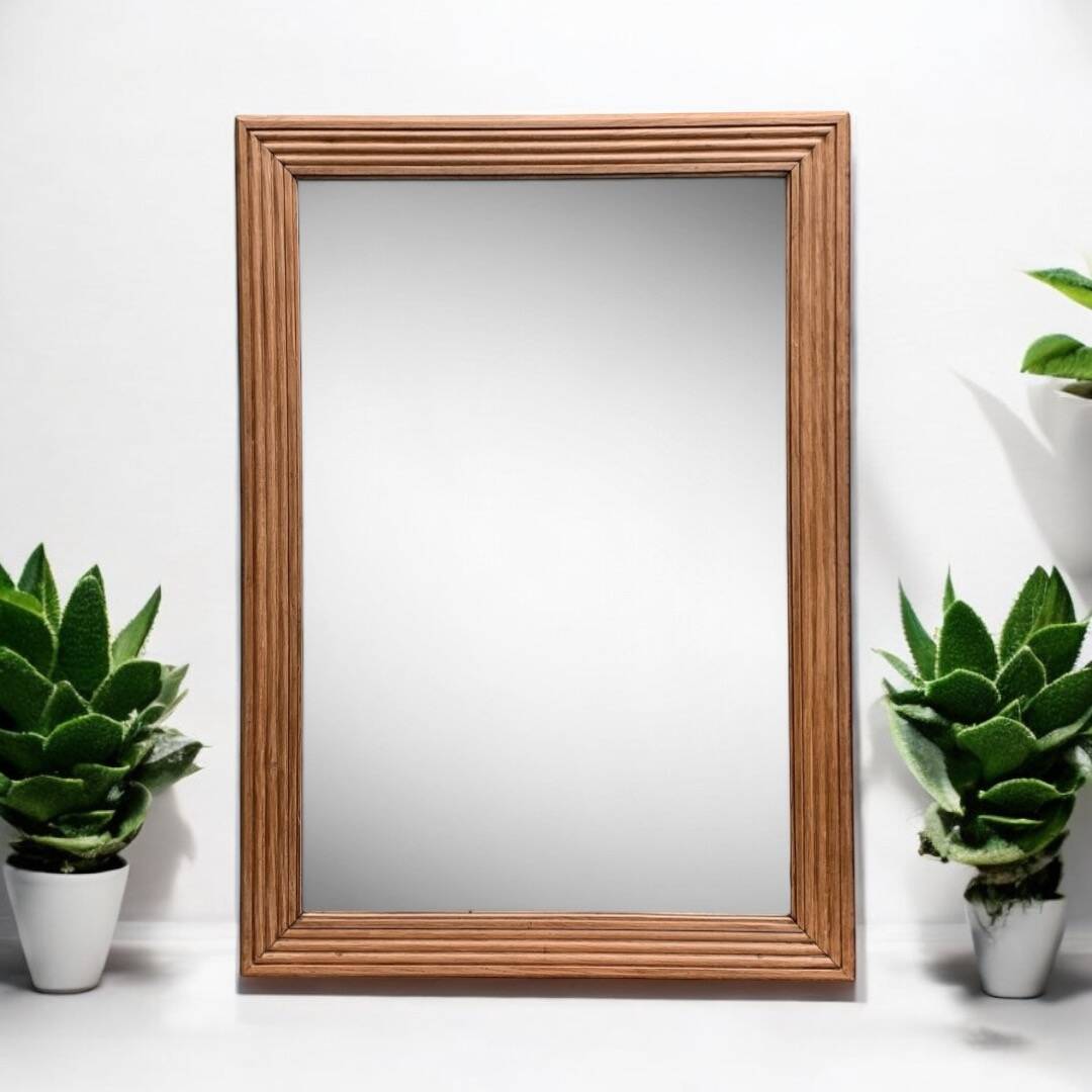 1940 beveled mirror solid raw oak 74x104