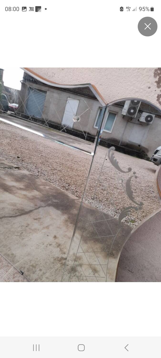 Beveled Venetian brasserie mirror - 1950s