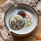 Korean stoneware ashtray with poppy motif