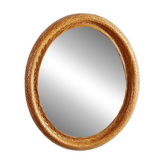 Miroir vintage en osier