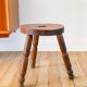 Wooden tripod stool with star, Brutalist, Popular Style, 1950