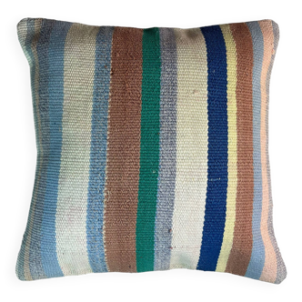 Vintage turkish kilim cushion cover , 45 x 45 cm