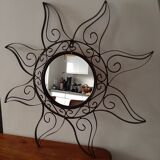 Wrought iron sun mirror