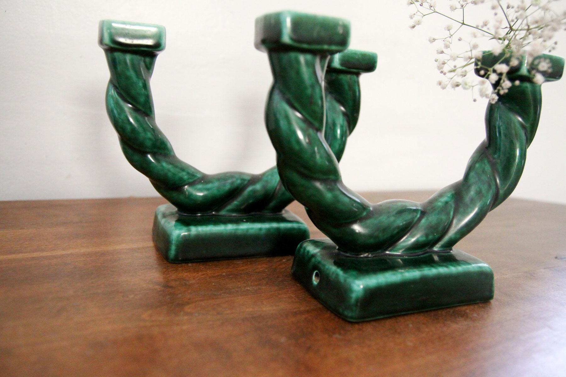 Pair of vintage lonchamp candlesticks