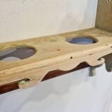 Antique wall shelf in raw wood