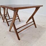 Set of 3 Wooden Nesting Tables, Holland 1960s