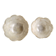 2 flower-shaped cups in mother-of-pearl and brass, 70s-80s
