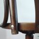 Vintage swivel office chair with curved wood and caning (Thonet style)