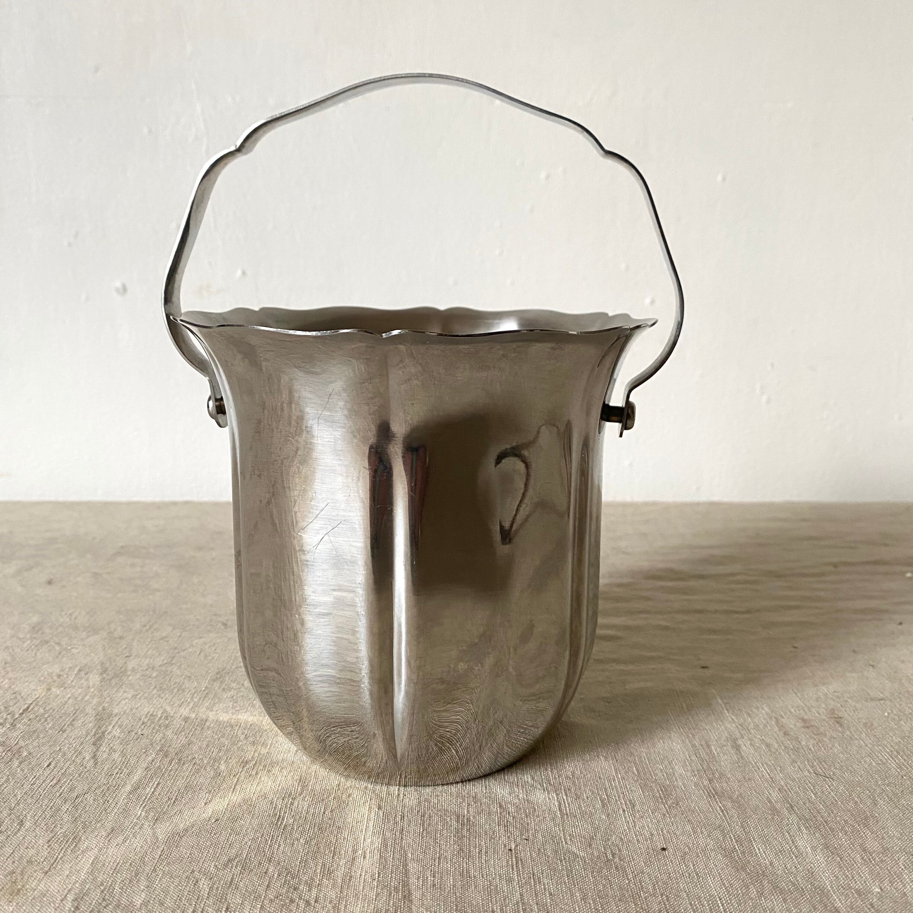 Ice bucket Guy Degrenne stainless steel 80s