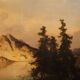 Joseph Brunner, Paysage autrichien avec lac et montagne, 1869, huile sur toile, encadré