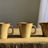 Set of 3 small jugs or milk pots in stoneware H8 D8.5