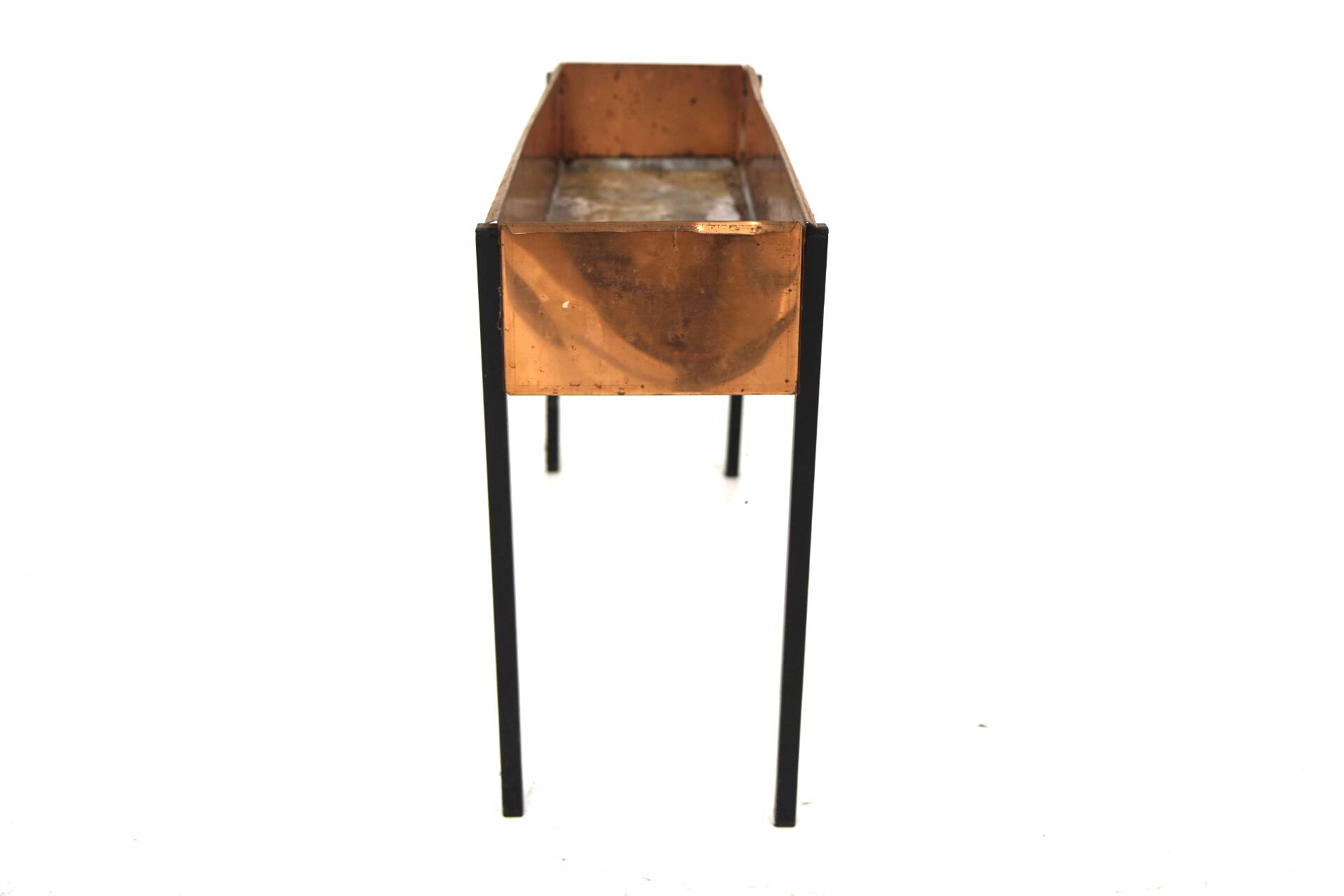 Scandinavian metal planter Sweden, 1960