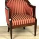 Elegant classic style armchair for the living room, walnut veneer and finished