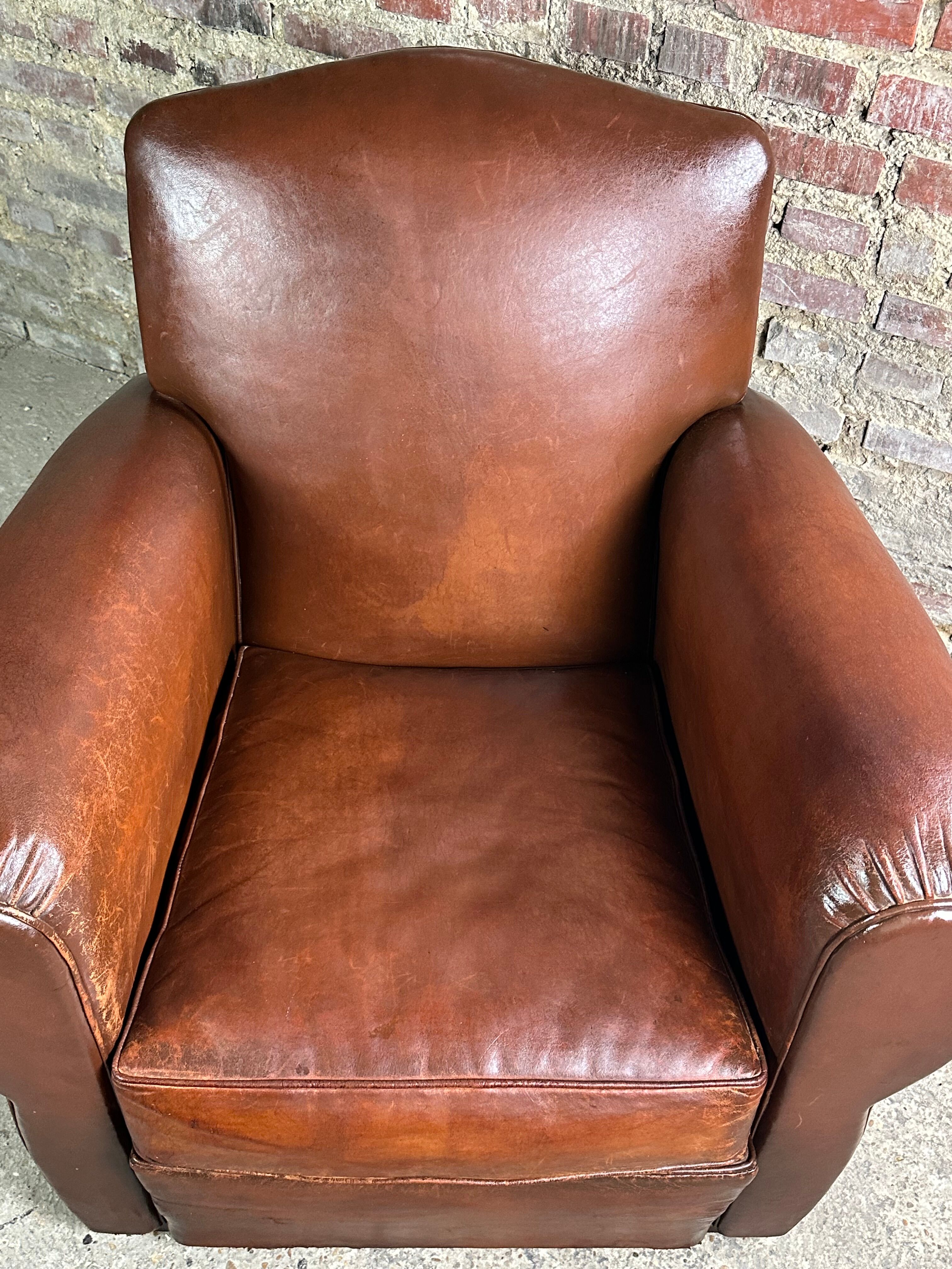 Club armchair leather 30s