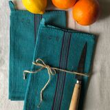 Antique clothes in linen and caribbean blue cotton