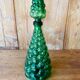 Italian decanter made of green empoli glass grape-shaped bubbles - vintage