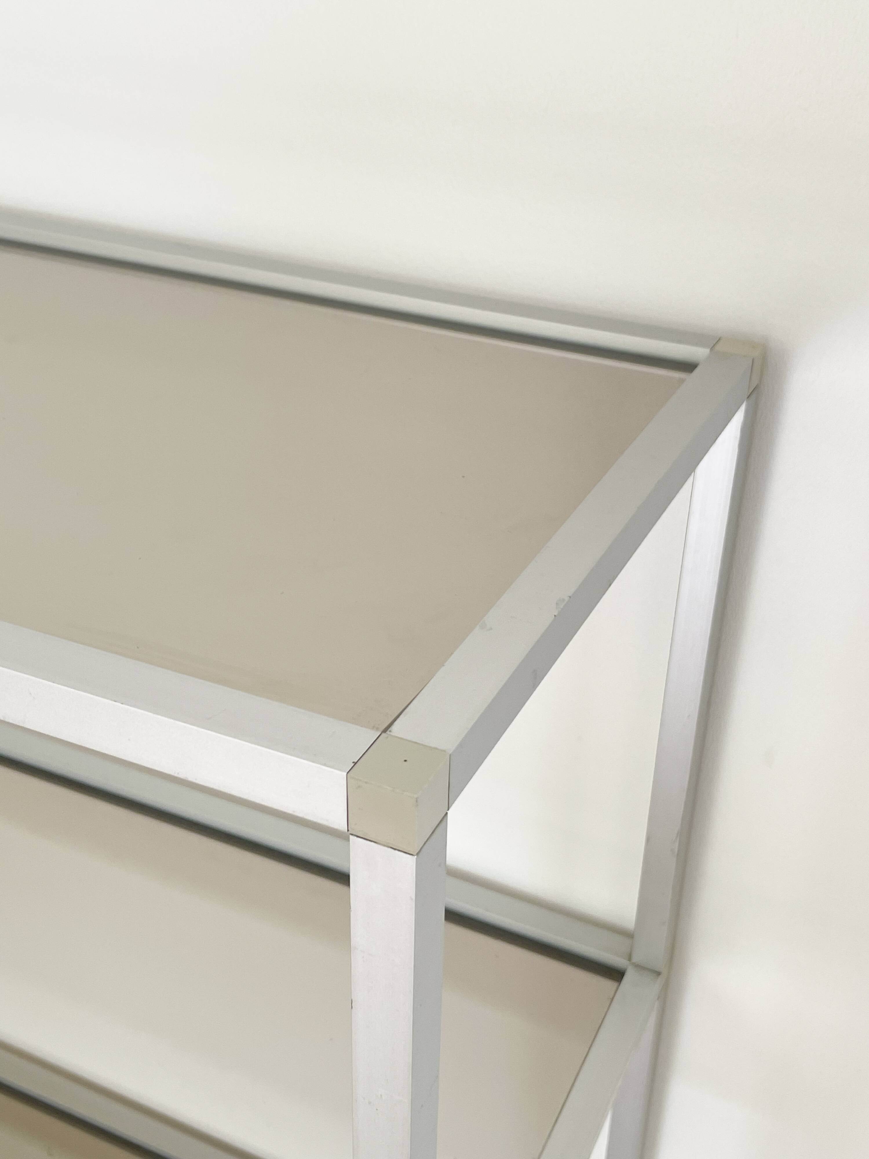 Aluminum and glass shelf