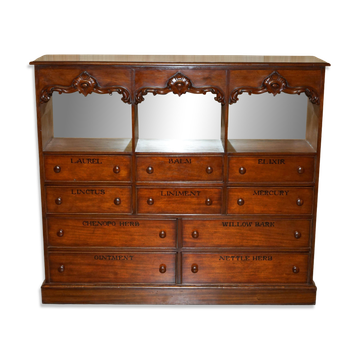 Victorian Flame-Mahogany Apothecary Cabinets with Drawers