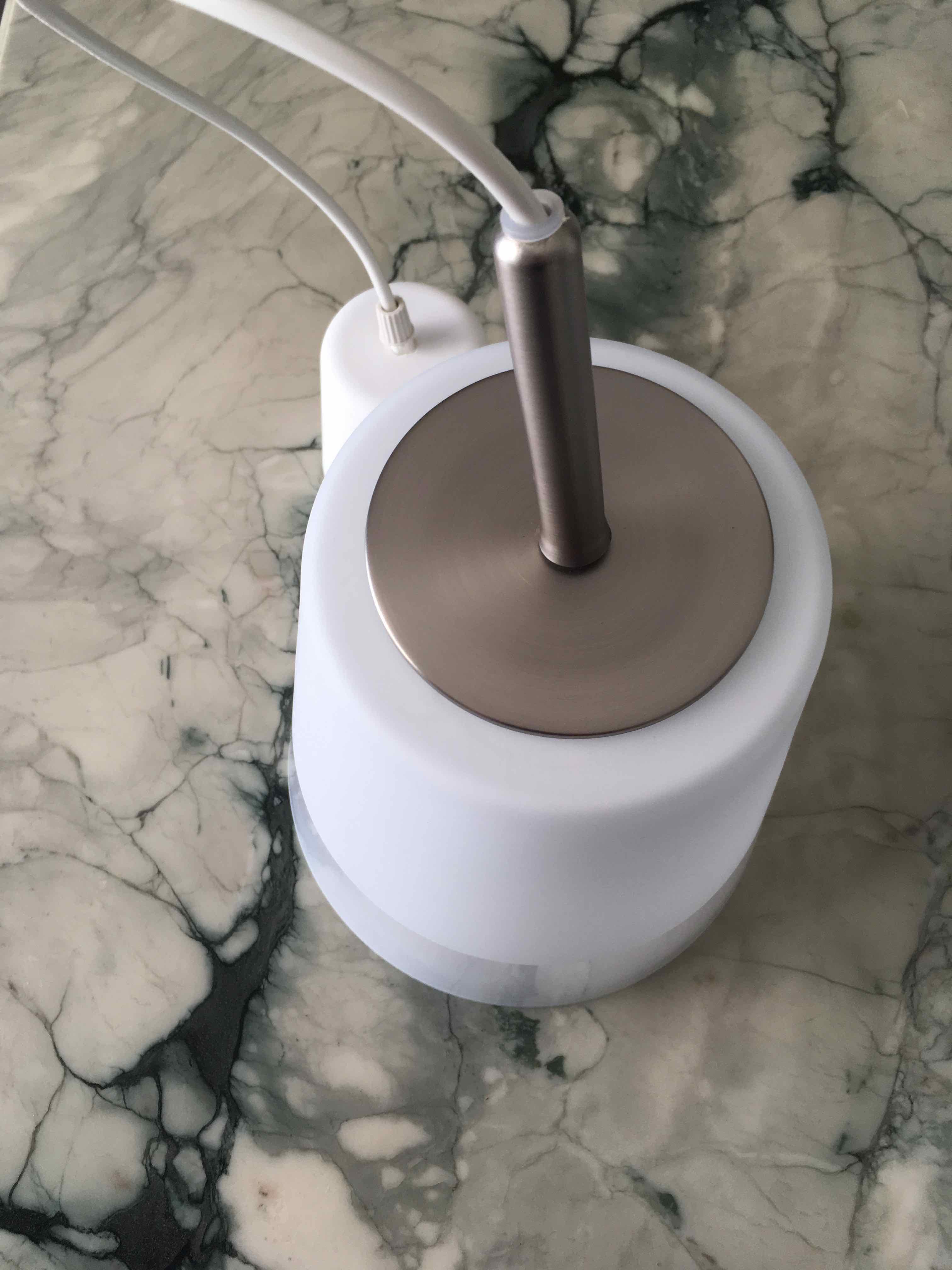 Opaline suspension and brushed steel