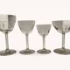 6 Art Deco red wine glasses
