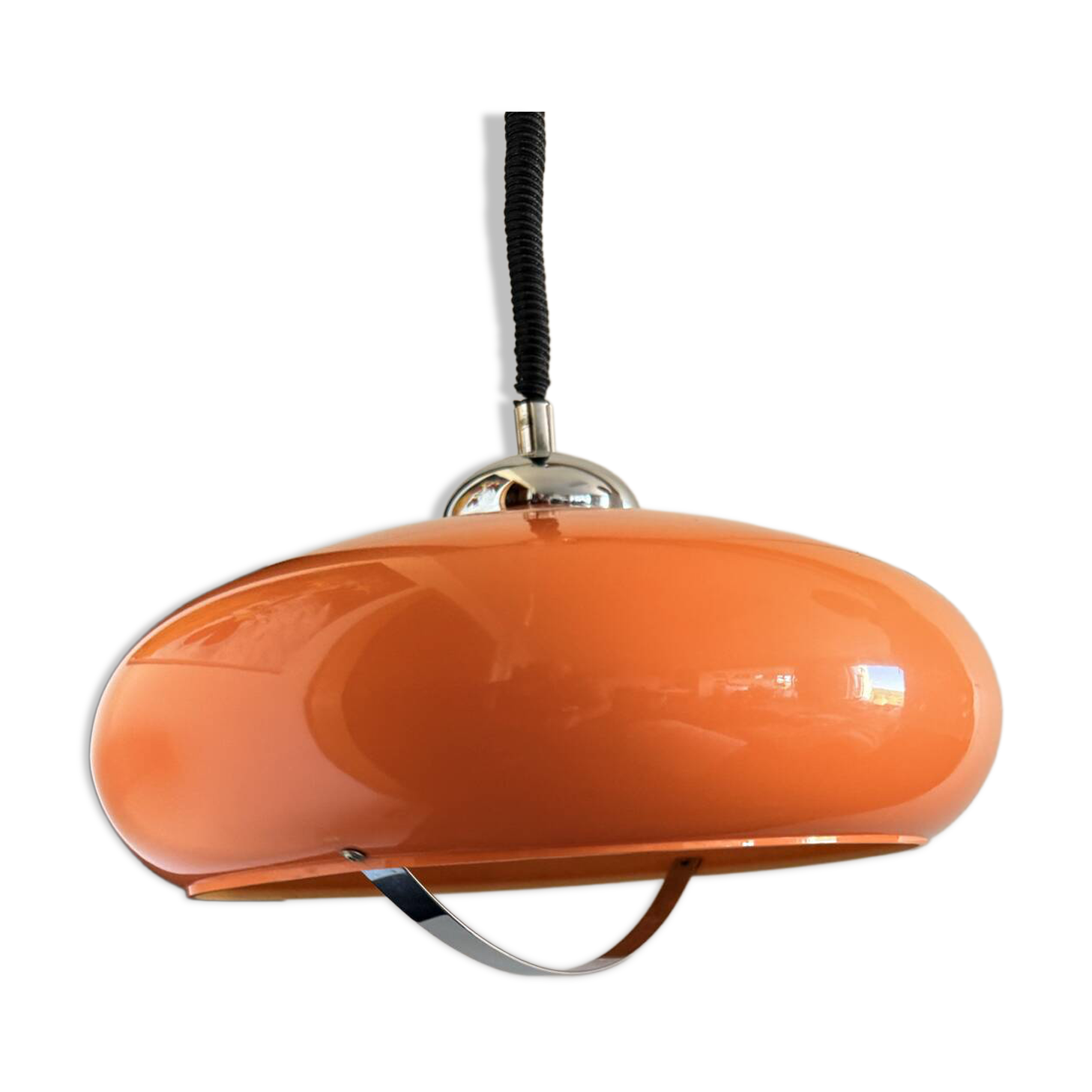 Suspension Space Age orange attribuée à Dijkstra Lampen