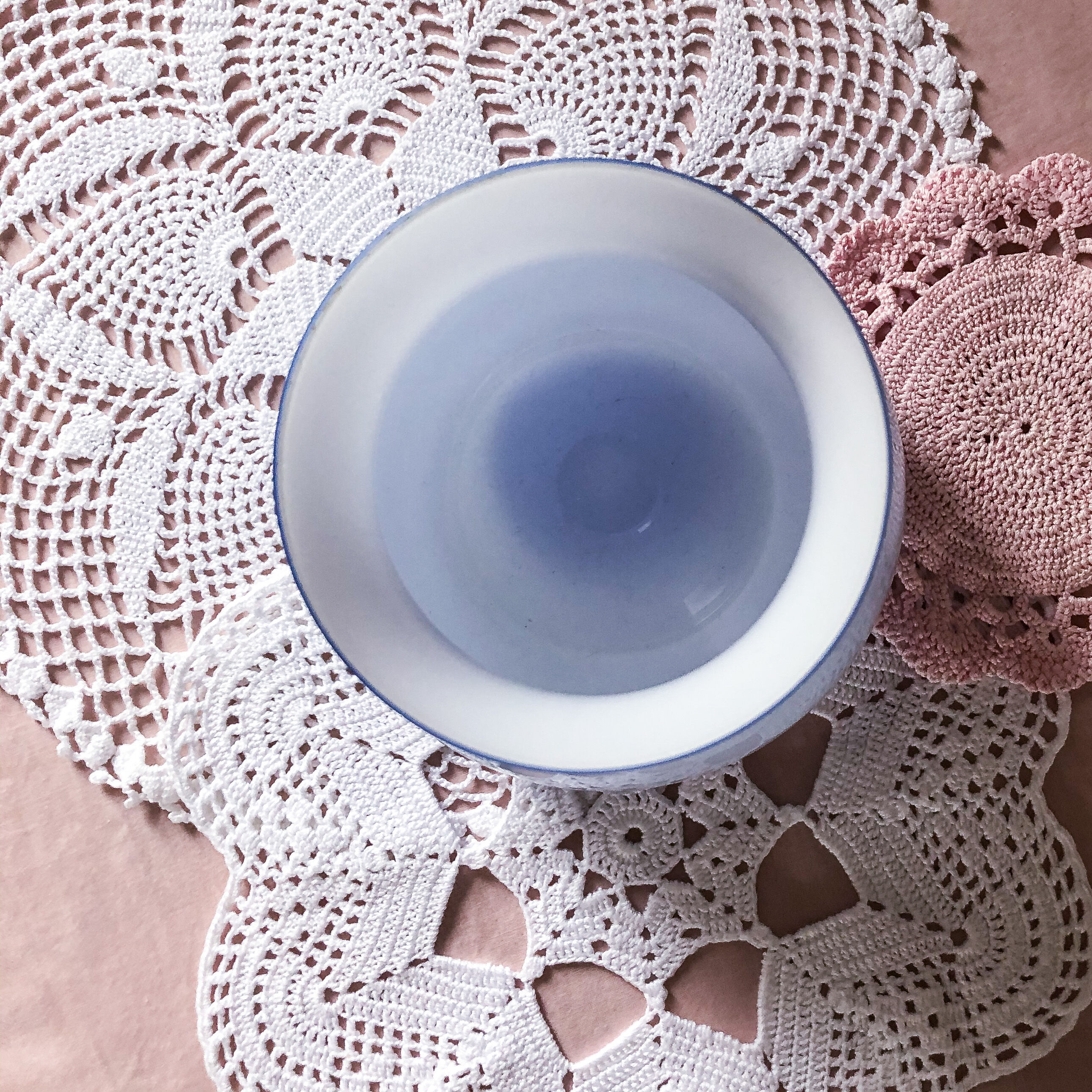 Blue opaline ball vase