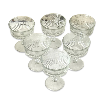 Verres à coupe – Ensemble français de 6 verres à cocktail en verre pressé Sunburst