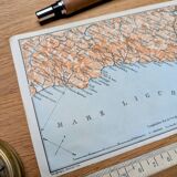 Printed in 1909, map of the Ligurian coast