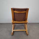 1930s Art Deco Czechoslovak Bentwood Rocking Chair with Original Upholstery