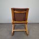 Rocking-chair Art déco en bois cintré et tissu, Tchécoslovaquie 1930