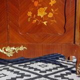 Glass library with rosewood marquetry in the Louis XV style.