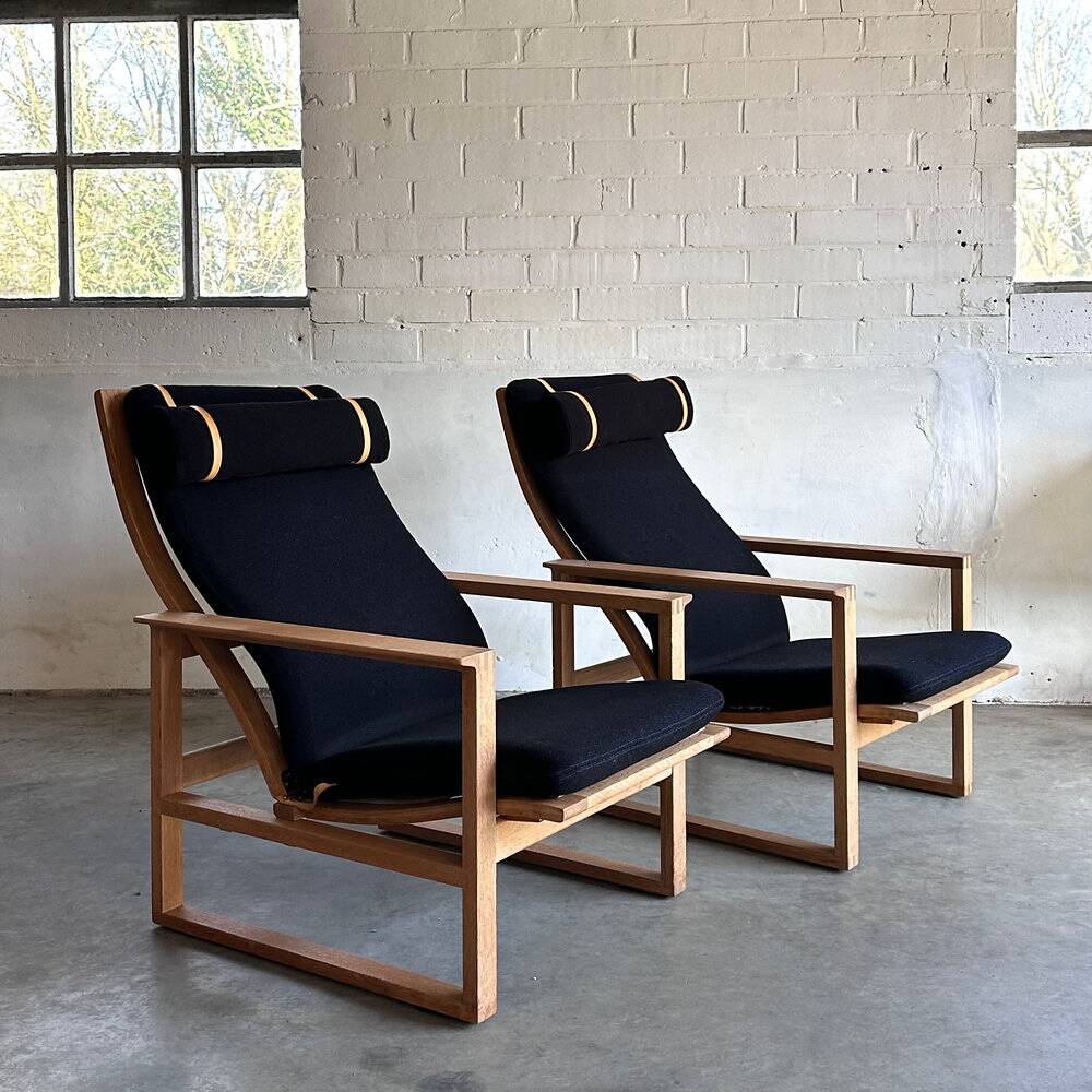 Set of 2 'BM-2254' sled chairs, Børge Mogensen, Fredericia Stolefabrik