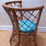 Vintage gold rattan armchair
