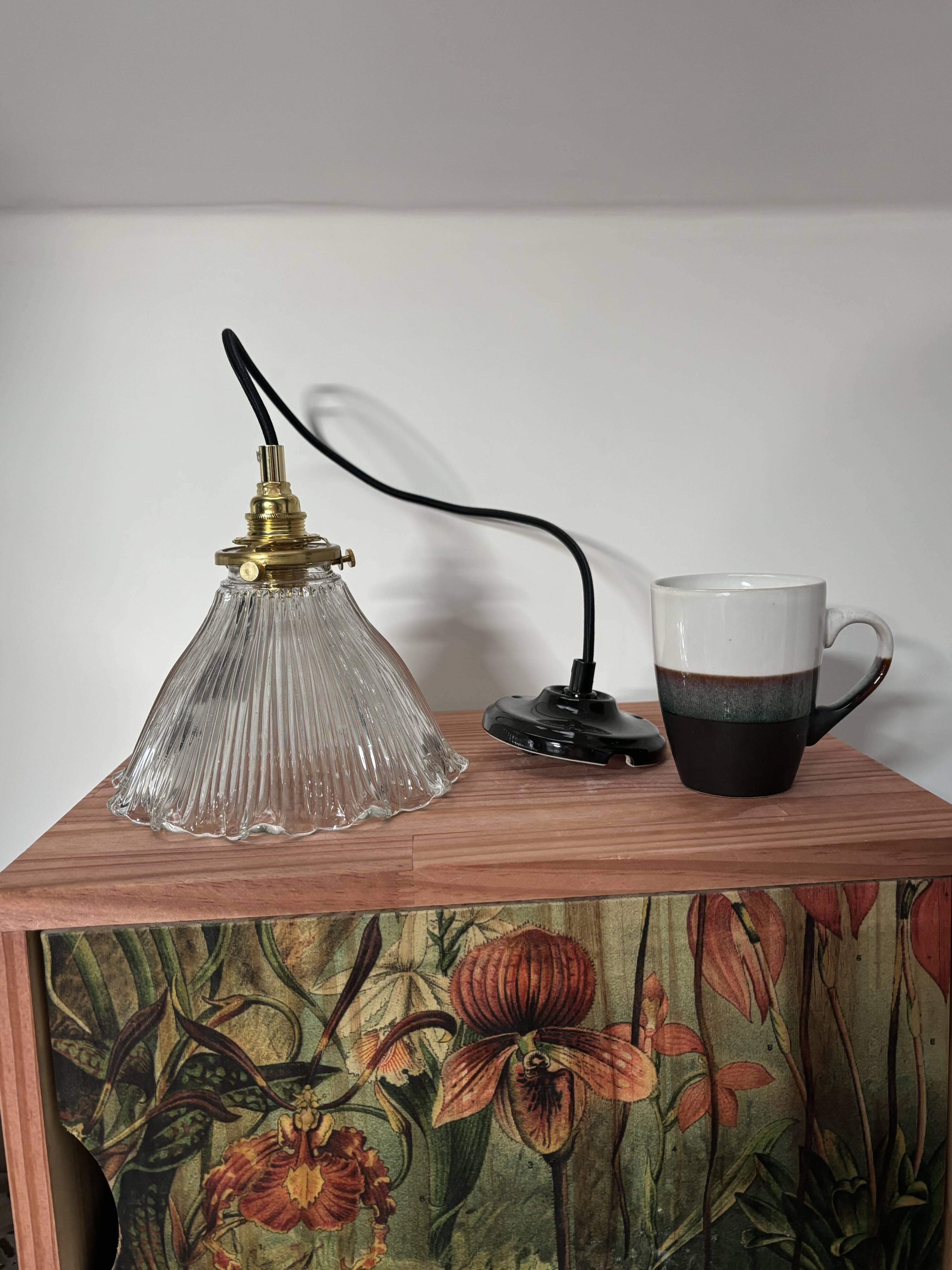 Large holophane tulip pendant light