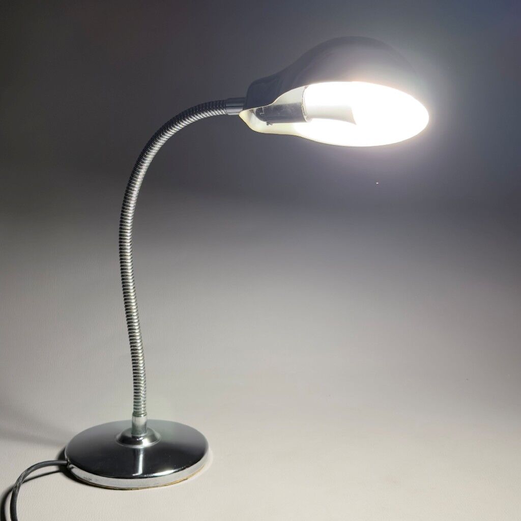 Lampe de table chromée Space Age bras articulé design moderniste 1960
