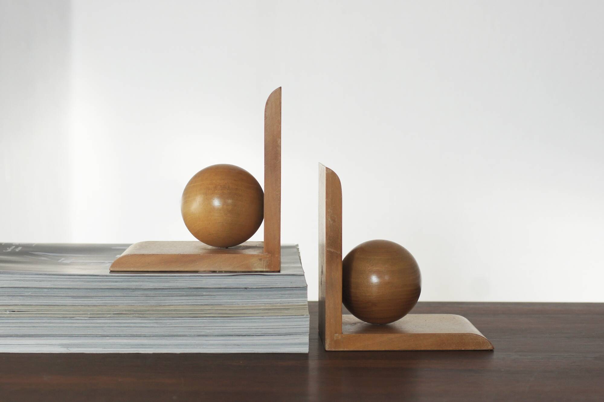 Mid-Century Modern Wooden Bookends, 1960s, Set of 2