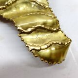 Henri Fernandez, Brass Fish Wall Lamp, Signed