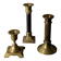 Lot of 3 vintage brass candlesticks from the 1940s, various shapes, classic antique design, retro table decoration, elegant gift idea.