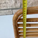 Vintage wicker coat holder with mirror