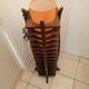 Lampe en bois ancienne vintage orange